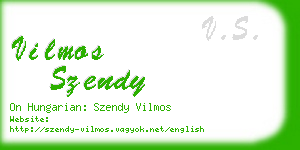 vilmos szendy business card